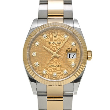 ロレックス デイトジャスト 36 126233G シャンパンコンピュータ/ダイヤモンド メンズ 時計 【中古】【wristwatch】