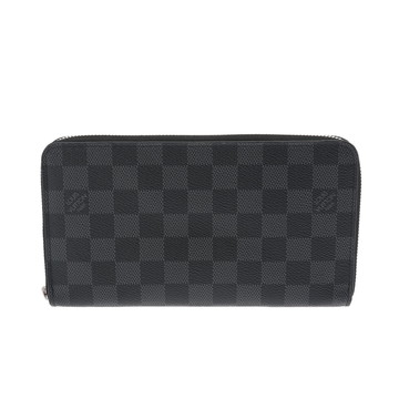 ルイ ヴィトン ダミエグラフィット ジッピ―オーガナイザーNM 黒/グレー N63077 レザー メンズ 財布 【中古】【purse】