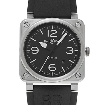 ベル＆ロス BR 03-92 ブラックスチール BR0392-BLC-ST ブラック メンズ 時計 【中古】【wristwatch】