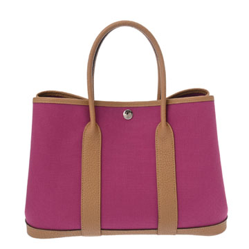 エルメス ガーデンパーティ TPM ローズパープル/ビスキュイ トワルミリタリー/レザー レディース バッグ 【中古】【bag】