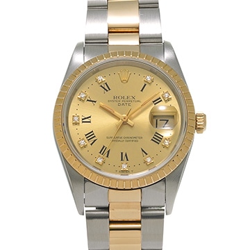 ロレックス オイスターパーペチュアル デイト 15233 シャンパン/ダイヤモンド メンズ 時計 【中古】【wristwatch】