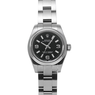ロレックス オイスターパーペチュアル 26 176200 ブラック レディース 時計 【中古】【wristwatch】