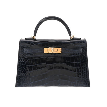 エルメス ミニケリー2 2WAY ブルーマリン アリゲーターリセ レディース バッグ 【未使用】【bag】