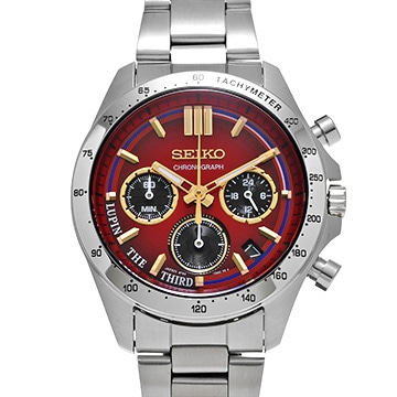 セイコー ルパン三世×セイコー オフィシャルウオッチ 8T63-02X0 ワインレッド メンズ 時計 【中古】【wristwatch】