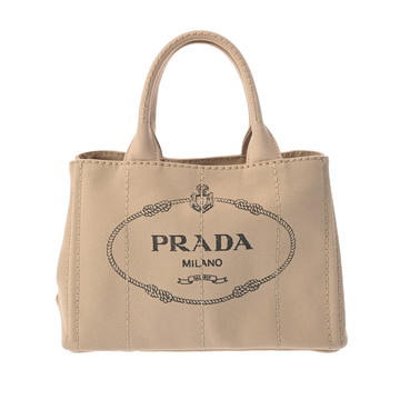 プラダ カナパトート 2WAY ベージュ 1BG439 キャンバス レディース バッグ 【中古】【bag】