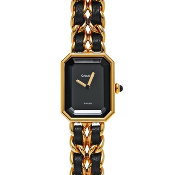 シャネル プルミエール M H0001 ブラック レディース 時計 【中古】【wristwatch】