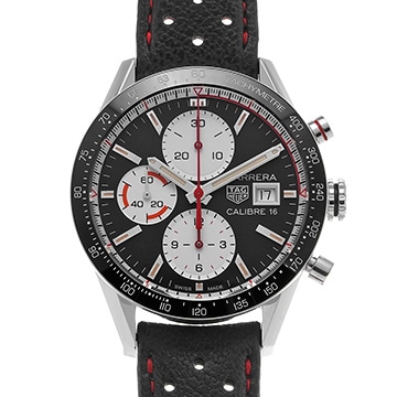 タグ ホイヤー カレラ キャリバー16 クロノグラフ CV201AP.FC6429 ブラック/ホワイト メンズ 時計 【中古】【wristwatch】