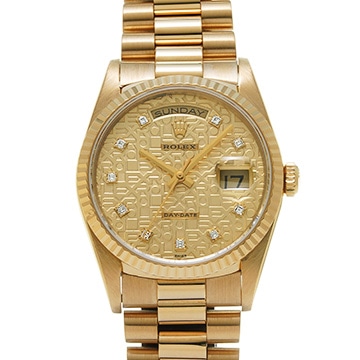 ロレックス デイデイト 18238G シャンパンコンピュータ/ダイヤモンド メンズ 時計 【中古】【wristwatch】