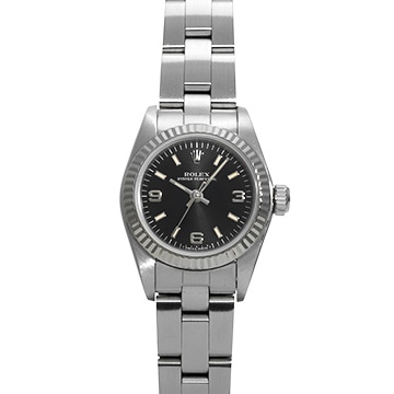 ロレックス オイスターパーペチュアル 67194 ブラック レディース 時計 【中古】【wristwatch】