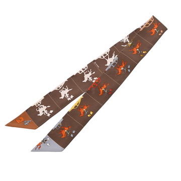 エルメス ツイリー HERMES PARADE ブラウン系 064150S シルク100％ レディース 【新品】【other】