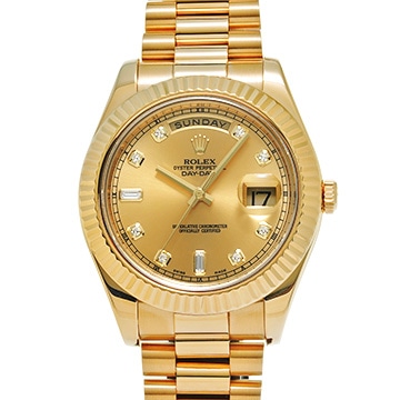 ロレックス デイデイトII 218238A シャンパン/ダイヤモンド メンズ 時計 【中古】【wristwatch】