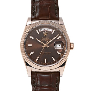 ロレックス デイデイト 118135 チョコレートブラウン メンズ 時計 【中古】【wristwatch】