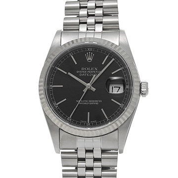 ロレックス デイトジャスト 16234 ブラック メンズ 時計 【中古】【wristwatch】