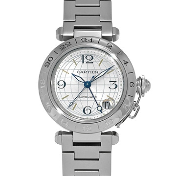 カルティエ パシャC メリディアン GMT W31029M7 シルバー ユニセックス 時計 【中古】【wristwatch】