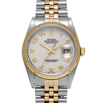 ロレックス デイトジャスト 36 16233 アイボリーコンピュータ メンズ 時計 【中古】【wristwatch】