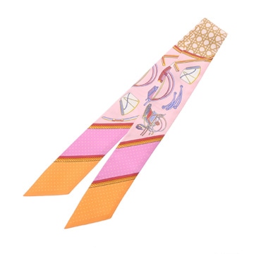 エルメス ツイリー VOITURES A TRANSFORMATION ピンク 063156S シルク100％ レディース 【中古】【other】