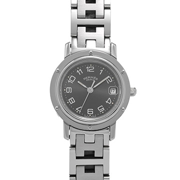 エルメス クリッパー CL4.210 グレー レディース 時計 【中古】【wristwatch】