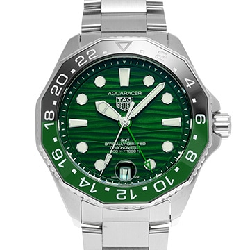 タグ ホイヤー アクアレーサー プロフェッショナル300 GMT WBP5115.BA0013 グリーン メンズ 時計 【中古】【wristwatch】