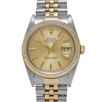 ロレックス デイトジャスト 16233 シャンパンタペストリー メンズ 時計 【中古】【wristwatch】