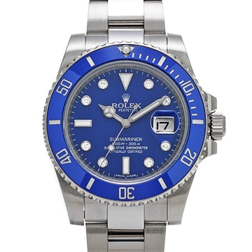 ロレックス サブマリーナ デイト 116619GLB ブルー/ダイヤモンド メンズ 時計 【中古】【wristwatch】