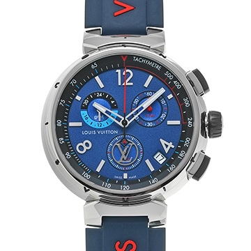 ルイ ヴィトン タンブール アウトドア クロノグラフ GMT ノーティカル QA153 マットブルー メンズ 時計 【中古】【wristwatch】