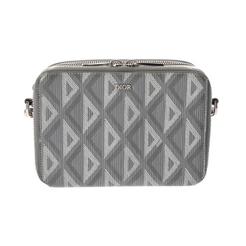 ディオール CDダイヤモンド ストラップ ジップポーチ CDダイヤモンド グレー 2ESBC119DCO PVC メンズ バッグ 【中古】【bag】