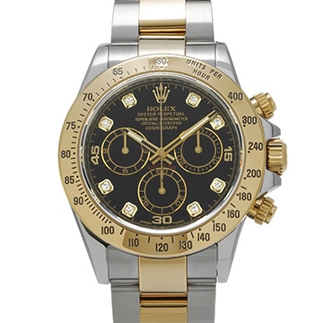 ロレックス コスモグラフ デイトナ 116523G ブラック/ダイヤモンド メンズ 時計 【中古】【wristwatch】