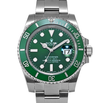 ロレックス サブマリーナ デイト 116610LV グリーン メンズ 時計 【中古】【wristwatch】