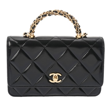 シャネル マトラッセ チェーンウォレット ブラック AP4166 シャイニーラムスキン レディース バッグ 【未使用】【bag】
