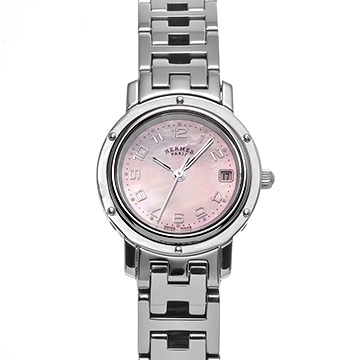 エルメス クリッパー ナクレ CL4.210 ピンクシェル レディース 時計 【中古】【wristwatch】