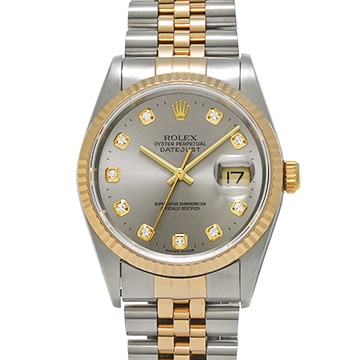 ロレックス デイトジャスト 16233G グレー/ダイヤモンド メンズ 時計 【中古】【wristwatch】