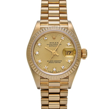 ロレックス デイトジャスト 69178G シャンパン/ダイヤモンド レディース 時計 【中古】【wristwatch】