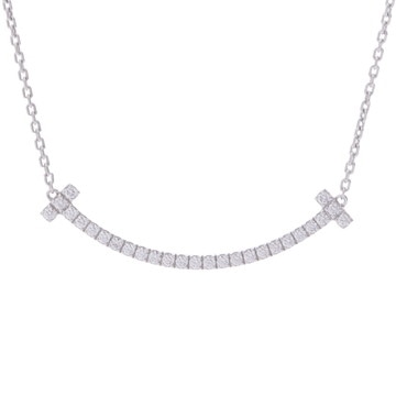 ティファニー Tスマイルネックレス ミディアム シルバー K18ホワイトゴールド WG レディース ジュエリー 【中古】【jewelry】