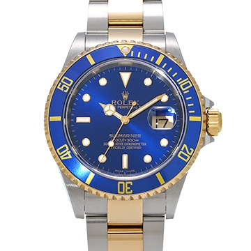 ロレックス サブマリーナ デイト 16613 ブルー メンズ 時計 【中古】【wristwatch】