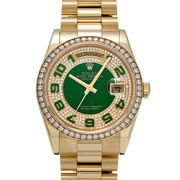 ロレックス デイデイト 36 50th 118348ZEA グリーン/ダイヤモンド メンズ 時計 【中古】【wristwatch】