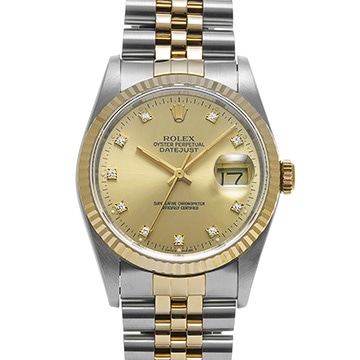 ロレックス デイトジャスト 16233G シャンパン/ダイヤモンド メンズ 時計 【中古】【wristwatch】