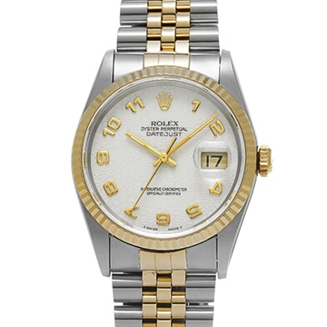 ロレックス デイトジャスト 16233 アイボリーコンピュータ メンズ 時計 【中古】【wristwatch】