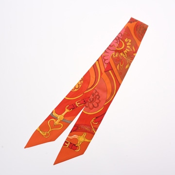 エルメス ツイリー Festival des Amazones オレンジ シルク100％ レディース 【中古】【other】