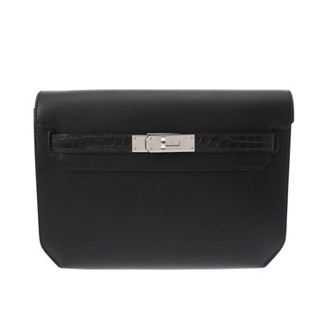 エルメス ケリーデペッシュ25 ブラック アリゲーターマット/エバーカラー メンズ バッグ 【中古】【bag】