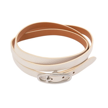 エルメス ブレスレット トリプルトゥール ホワイト/シルバー金具 レザー レディース ジュエリー 【中古】【jewelry】