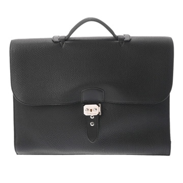 エルメス サック アデペッシュ38 ブラック トゴ メンズ バッグ 【中古】【bag】