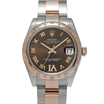 ロレックス デイトジャスト 31 178341 チョコレートブラウン/ダイヤモンド ユニセックス 時計 【中古】【wristwatch】