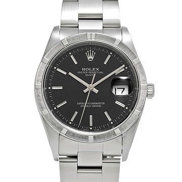 ロレックス オイスターパーペチュアル デイト 15210 ブラック メンズ 時計 【中古】【wristwatch】