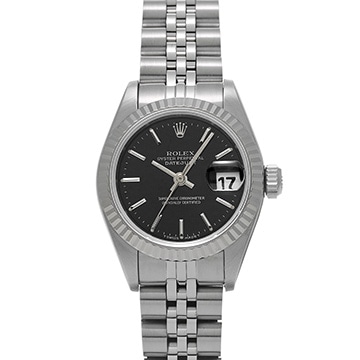 ロレックス デイトジャスト 69174 ブラック レディース 時計 【中古】【wristwatch】