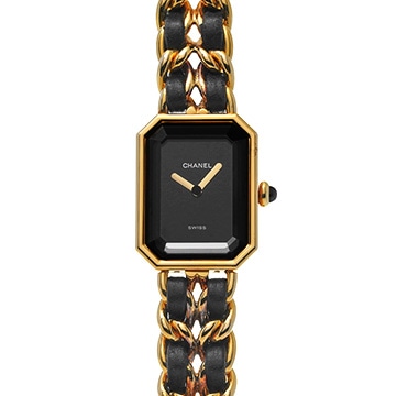 シャネル プルミエール L H0001 ブラック レディース 時計 【中古】【wristwatch】