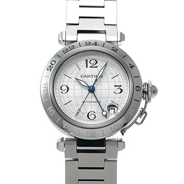 カルティエ パシャC メリディアン GMT W31029M7 シルバー ユニセックス 時計 【中古】【wristwatch】