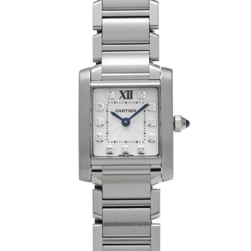 カルティエ タンク フランセーズ SM WE110006 シルバー/ダイヤモンド レディース 時計 【中古】【wristwatch】