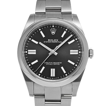 ロレックス オイスターパーペチュアル 41 124300 ブライトブラック メンズ 時計 【中古】【wristwatch】