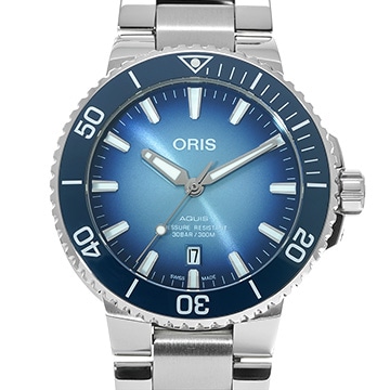 オリス アクイス デイト レイクバイカル リミテッドエディション 01 733 7730 4175 ブルー メンズ 時計 【中古】【wristwatch】