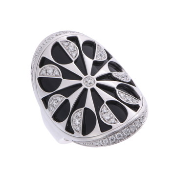 ブルガリ インタルシオ リング #54 シルバー K18ホワイトゴールド WG レディース ジュエリー 【中古】【jewelry】
